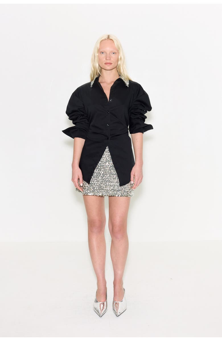 SIMONMILLER Loch Embellished Button Up, Alternate, color, Black