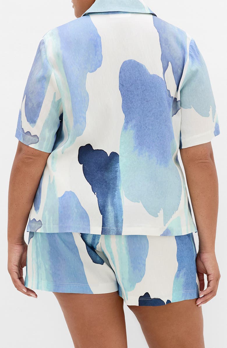 City Chic Level Up Short Sleeve Button-Up Shirt, Alternate, color, 