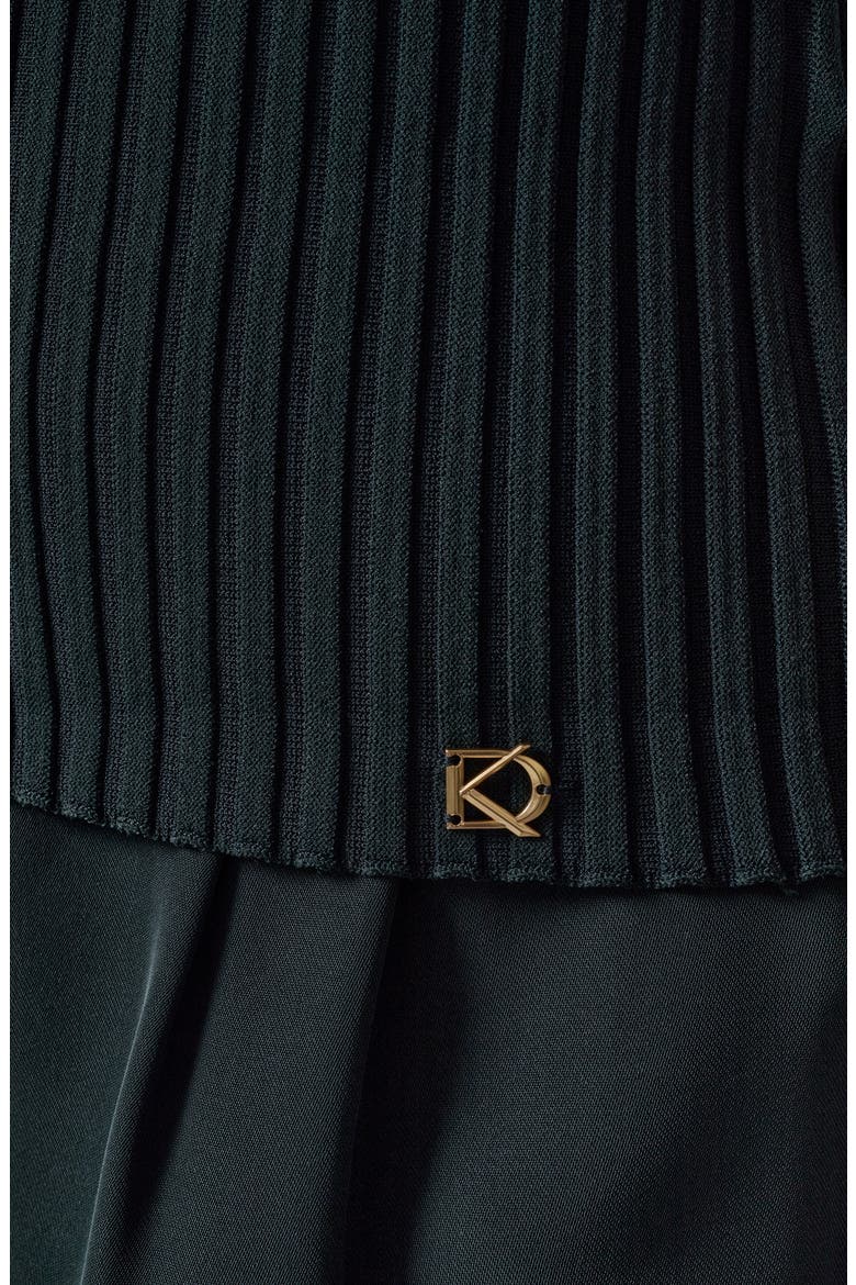V-Neck Sleeveless Ribbed Sweater, Alternate, color, BLK FOREST