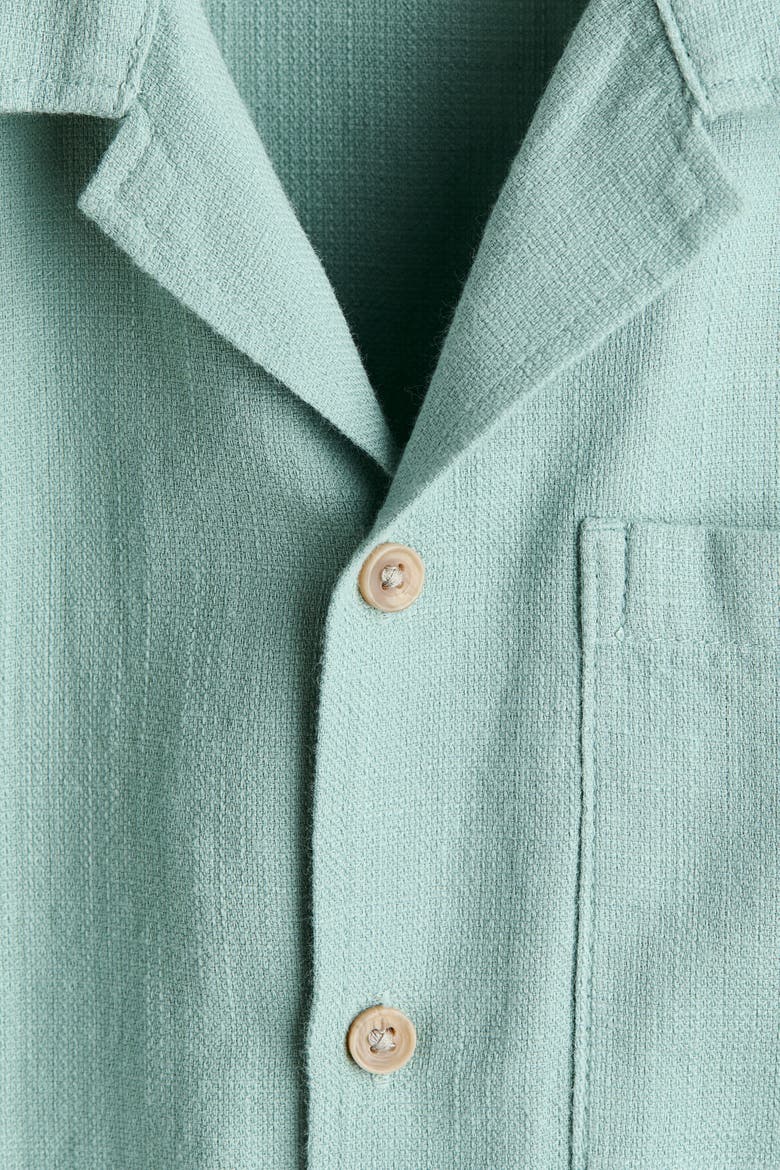 Cotton Resort Shirt, Alternate, color, Turquoise