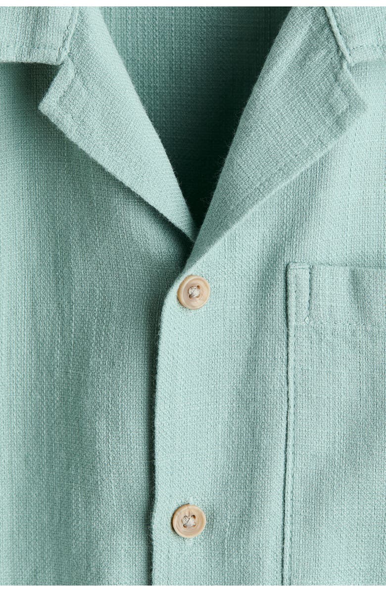 H&M Cotton Resort Shirt, Alternate, color, Turquoise