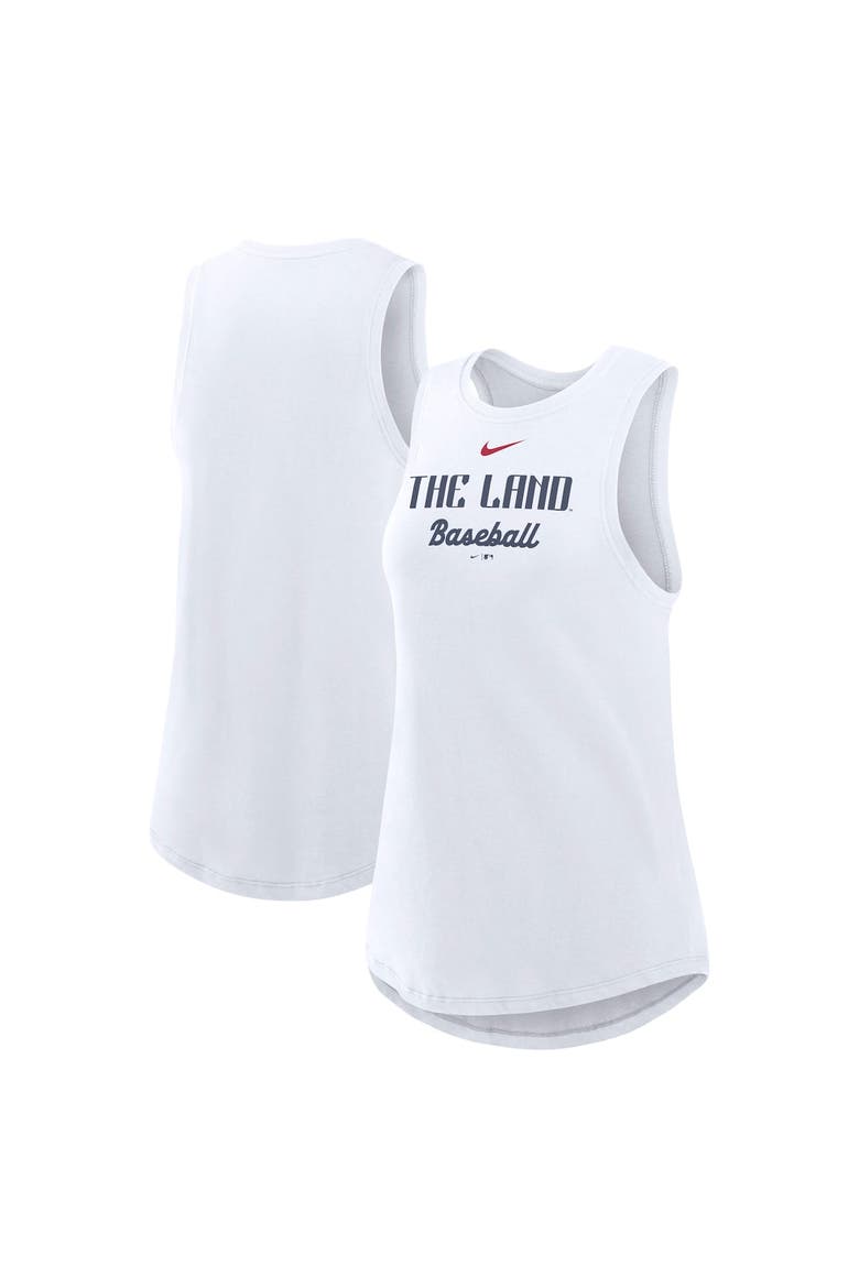 Women's Nike White Cleveland Guardians City Connect Tricode High Neck Performance Tank Top, Alternate, color, White