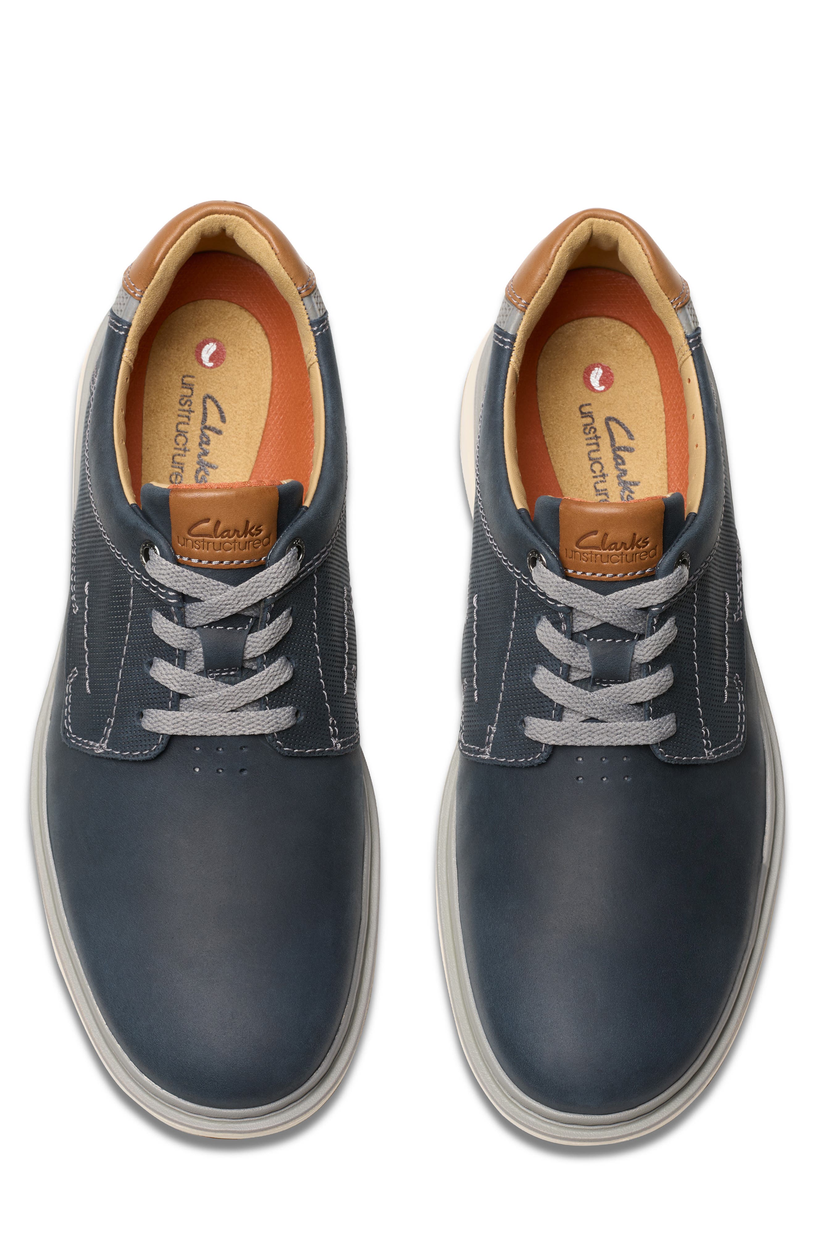 Clarks<sup>®</sup> Un Briley Pace Plain Toe Derby, Alternate, color, Navy Leather