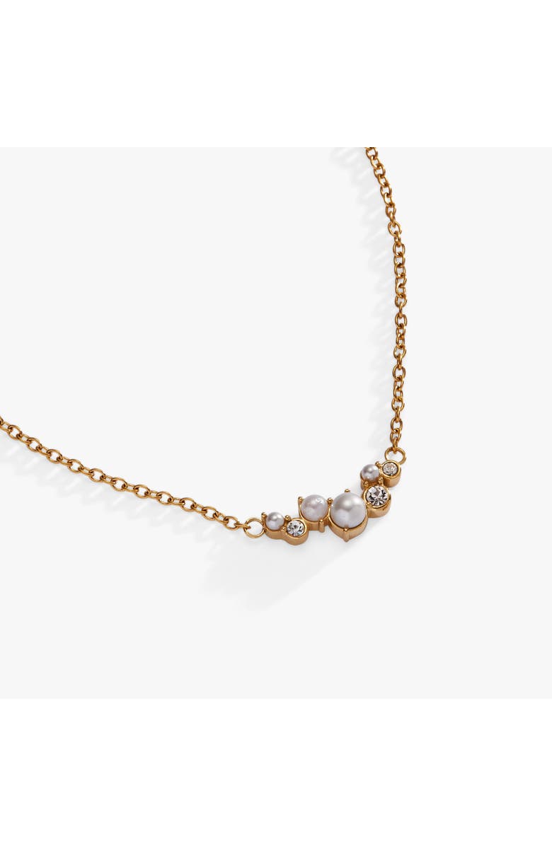 Alex and Ani Pear and Crystal Inline Necklace, Alternate, color, Pearl