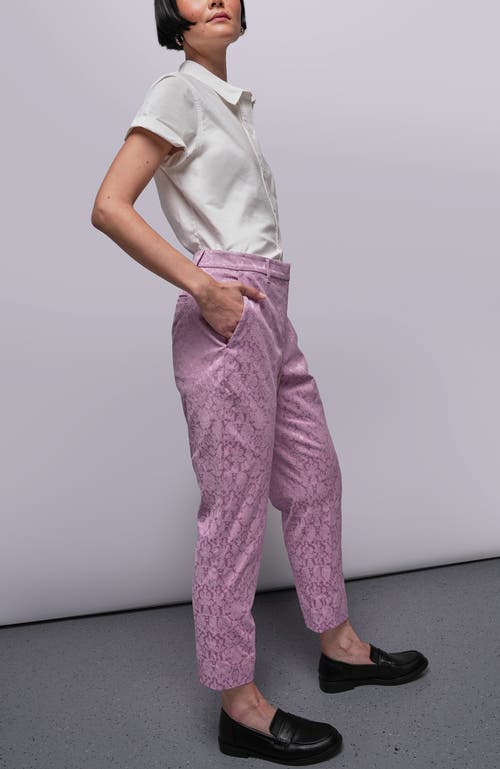 Wildfang The Empower Jacquard Slim Crop Pant In Purple