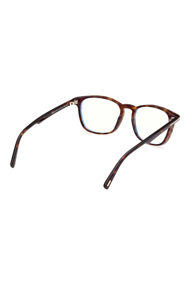 52mm Square Optical Glasses, Alternate, color, HAVANA ECO / T LOGO