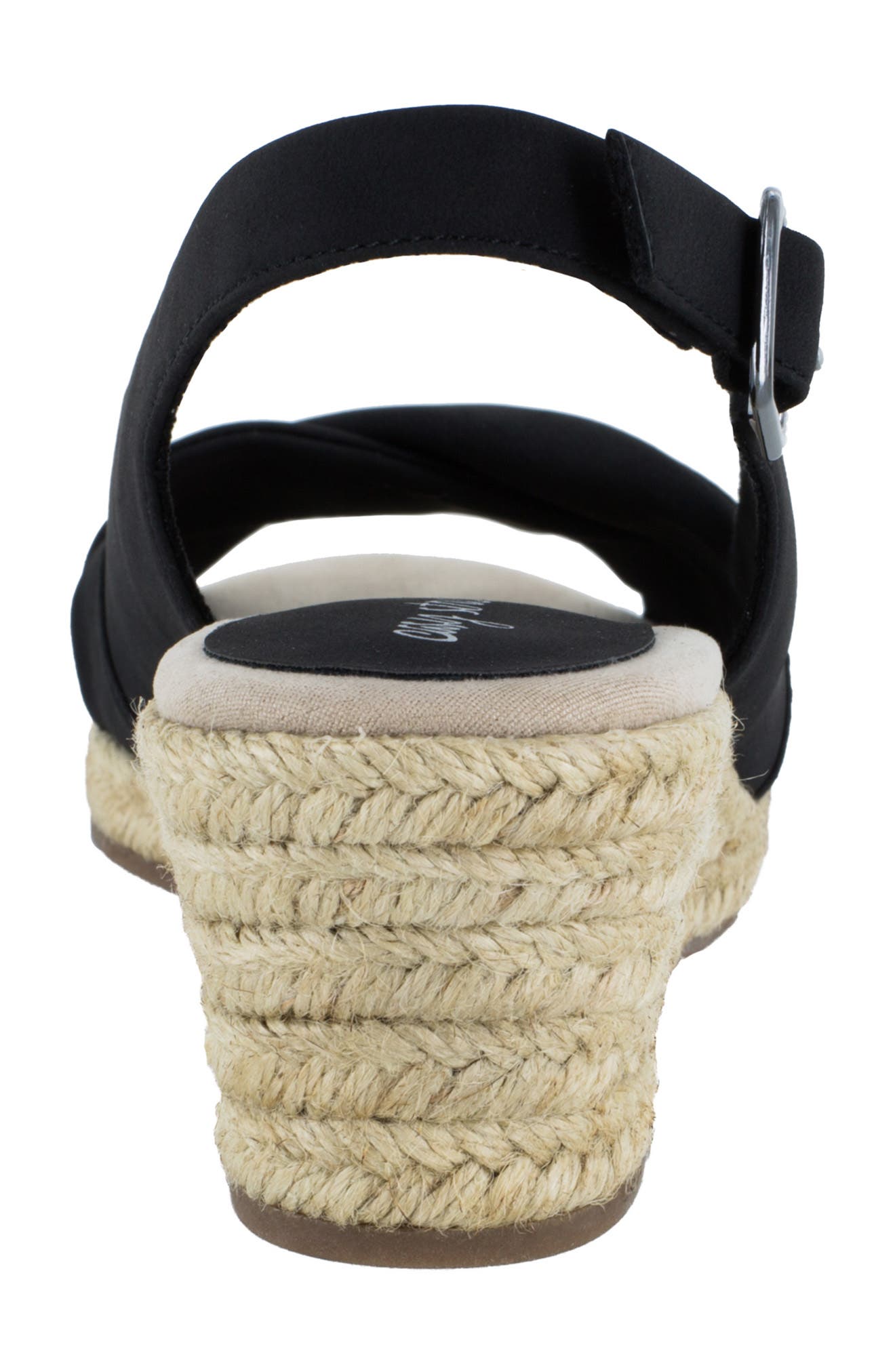 EASY STREET Maureen Wedge Sandal, Alternate, color, Black