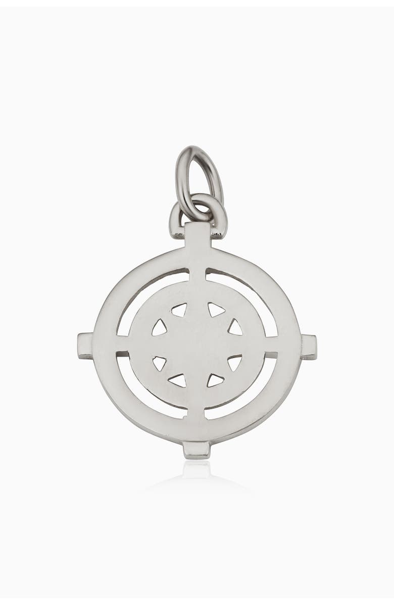 Oradina 14K Gold Compass Rose Pendant Charm, Alternate, color, White Gold