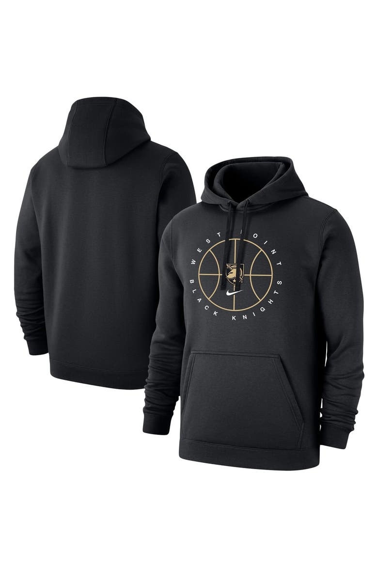 Men's Nike Black Army Black Knights Basketball Icon Club Fleece Pullover Hoodie, Main, color, Black