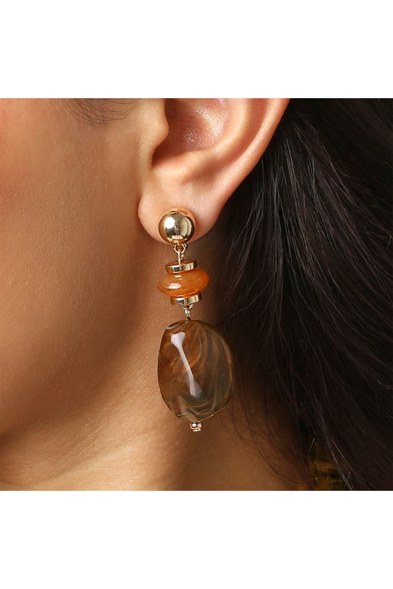 Large Bead Drop Earrings for Women, Beaded Dangle Earrings Gold-Tone, Alternate, color, Gold-Tone