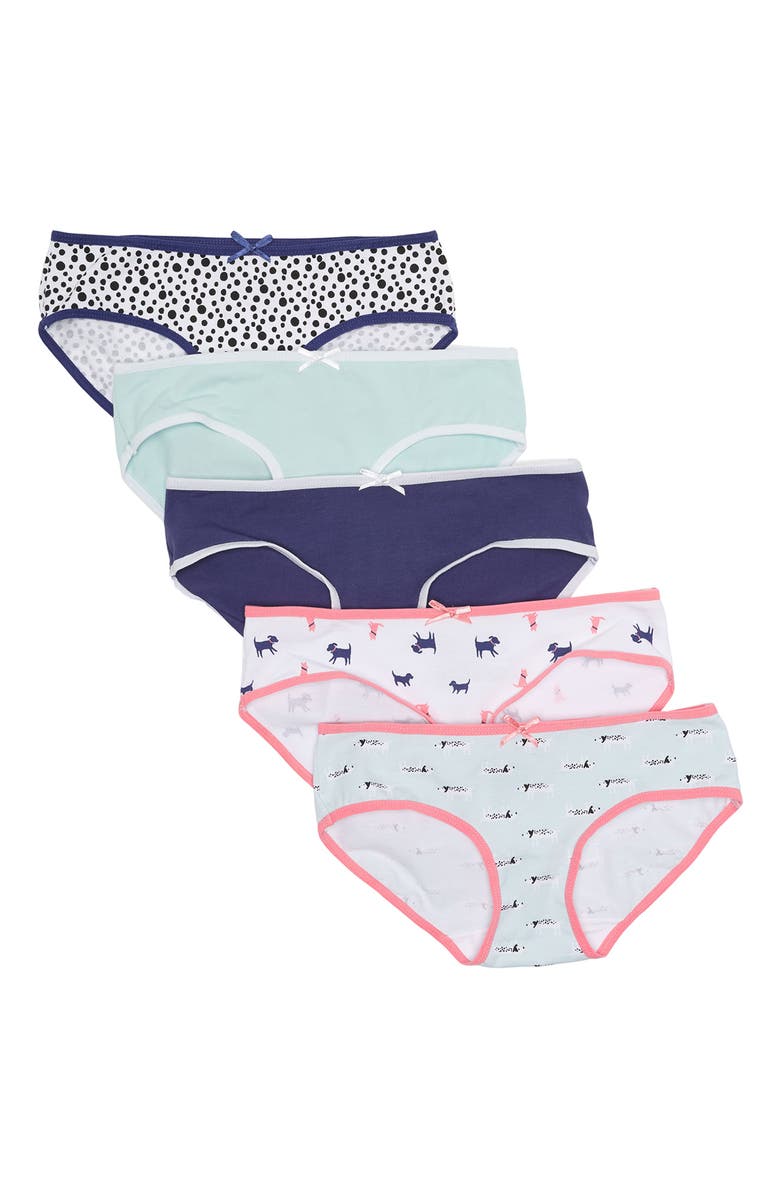 NORDSTROM RACK Kids' Hipster Cut Panties - Pack of 5, Alternate, color,