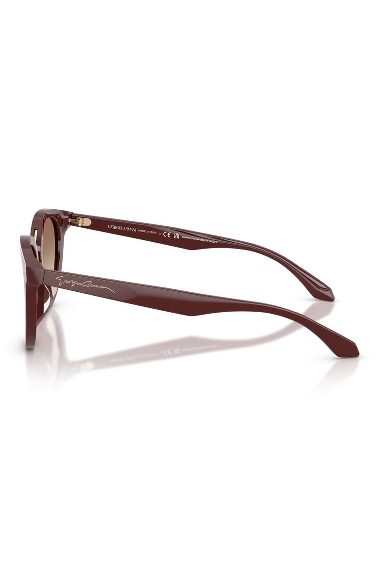 49mm Round Sunglasses, Alternate, color, BURGUNDY / BROWN GRADIENT