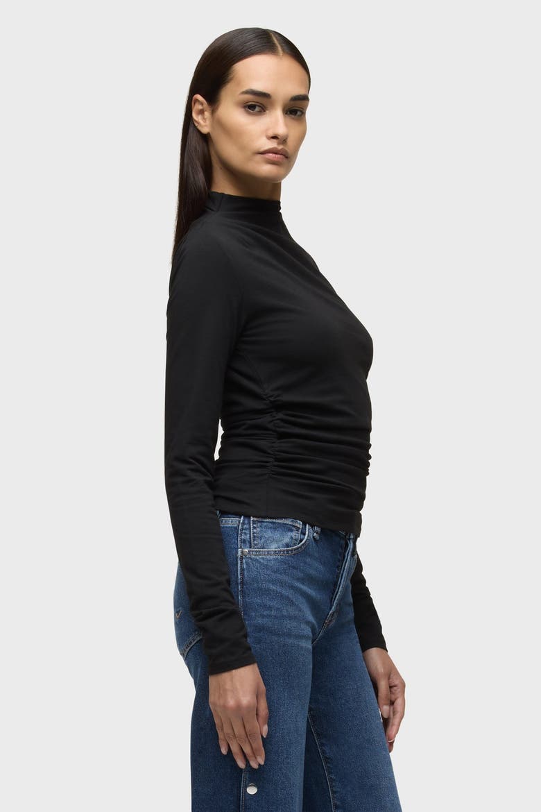 Mock Neck Long Sleeve, Alternate, color, BLACK