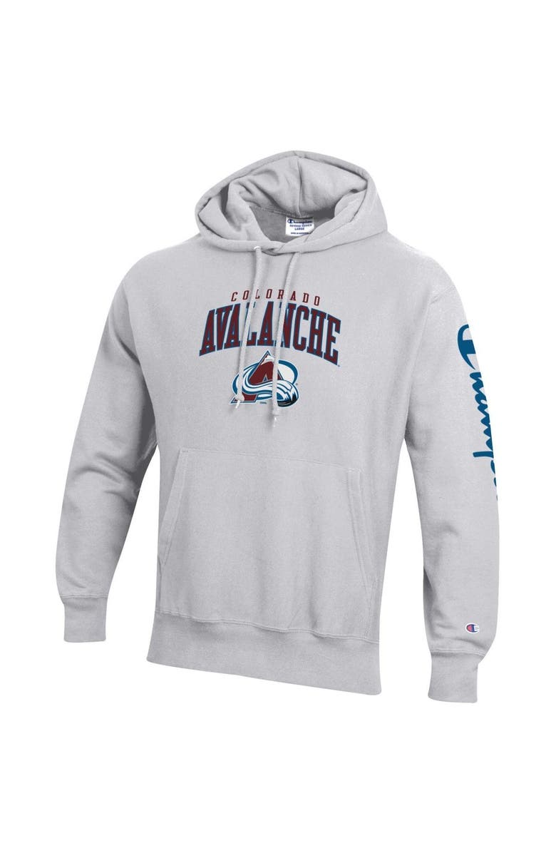 Champion Men's Champion Heather Gray Colorado Avalanche Reverse Weave Pullover Hoodie, Alternate, color, 