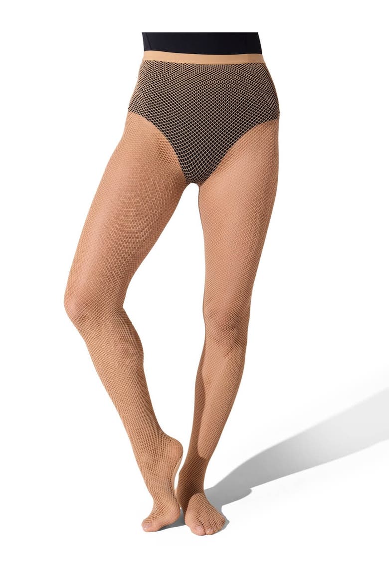Professional Rhinestone Fishnet Tight, Alternate, color, medium brown
