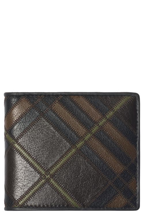 Burberry Check Colorblock Leather Bifold Wallet In Brown