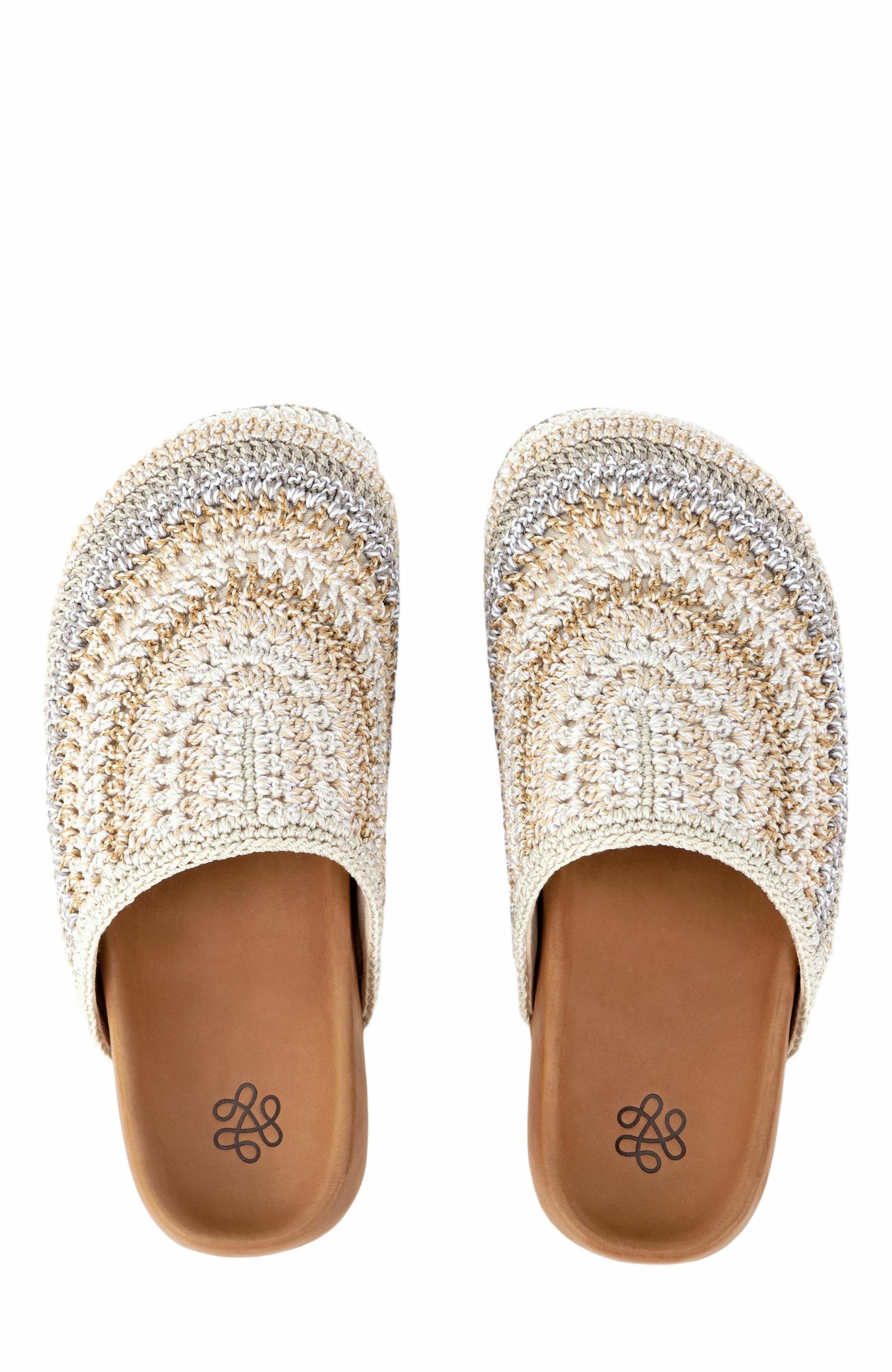 Bolinas Crochet Clog Shoe, Alternate, color, Sand Stripe