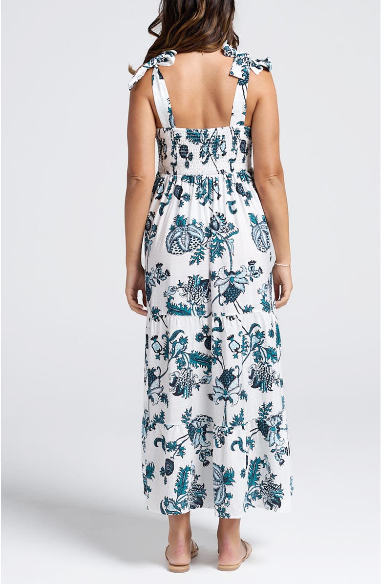 Angel Maternity Maternity Lilliana Dress in Emerald Green Print, Alternate, color, Emerald Green Print