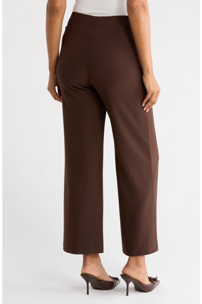 Pull-On Wide Leg Knit Pants, Alternate, color, BROWN