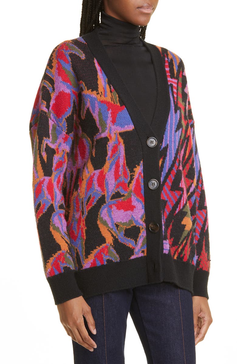FARM Rio Wild Horses Mixed Pattern Cardigan, Alternate, color, 