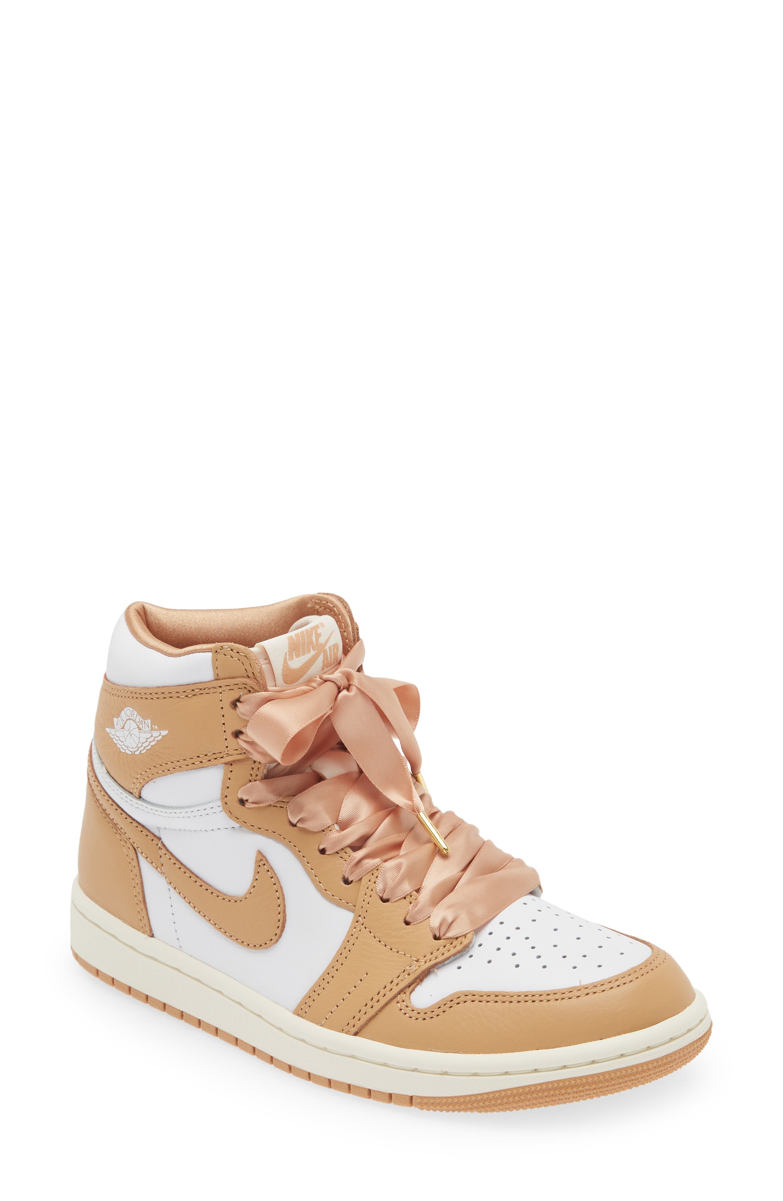 Air Jordan 1 Retro High Top Sneaker, Main, color, PRALINE/ WHITE/ SAIL