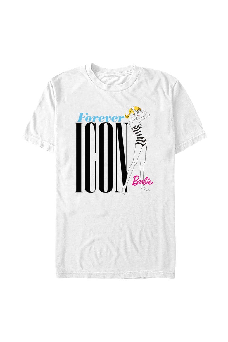 Men's Striped Swimsuit Forever Icon T-Shirt, Main, color, White