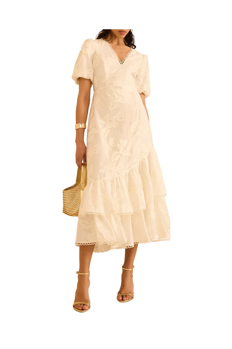 Cotton Blend Floral Maxi Dress, Main, color, Ivory