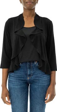 Nina Leonard Mesh Dot Bolero Cardigan