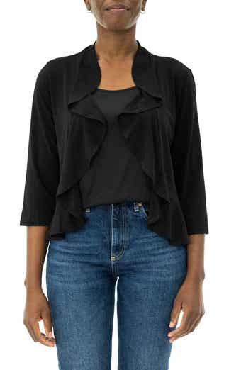 Nina Leonard Mesh Dot Bolero Cardigan