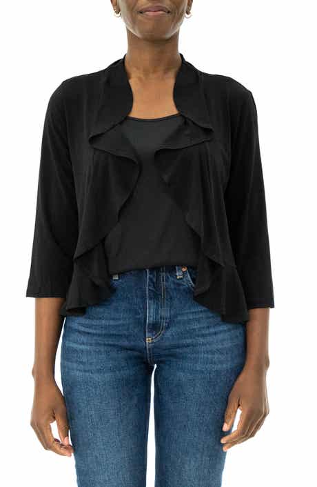 Nina Leonard Mesh Dot Bolero Cardigan