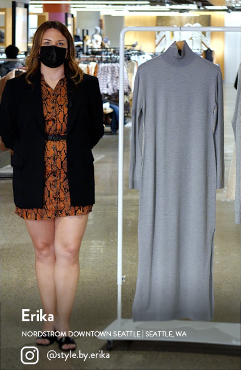 Affection Long Sleeve Merino Wool Jersey Sweater Dress, sales video thumbnail