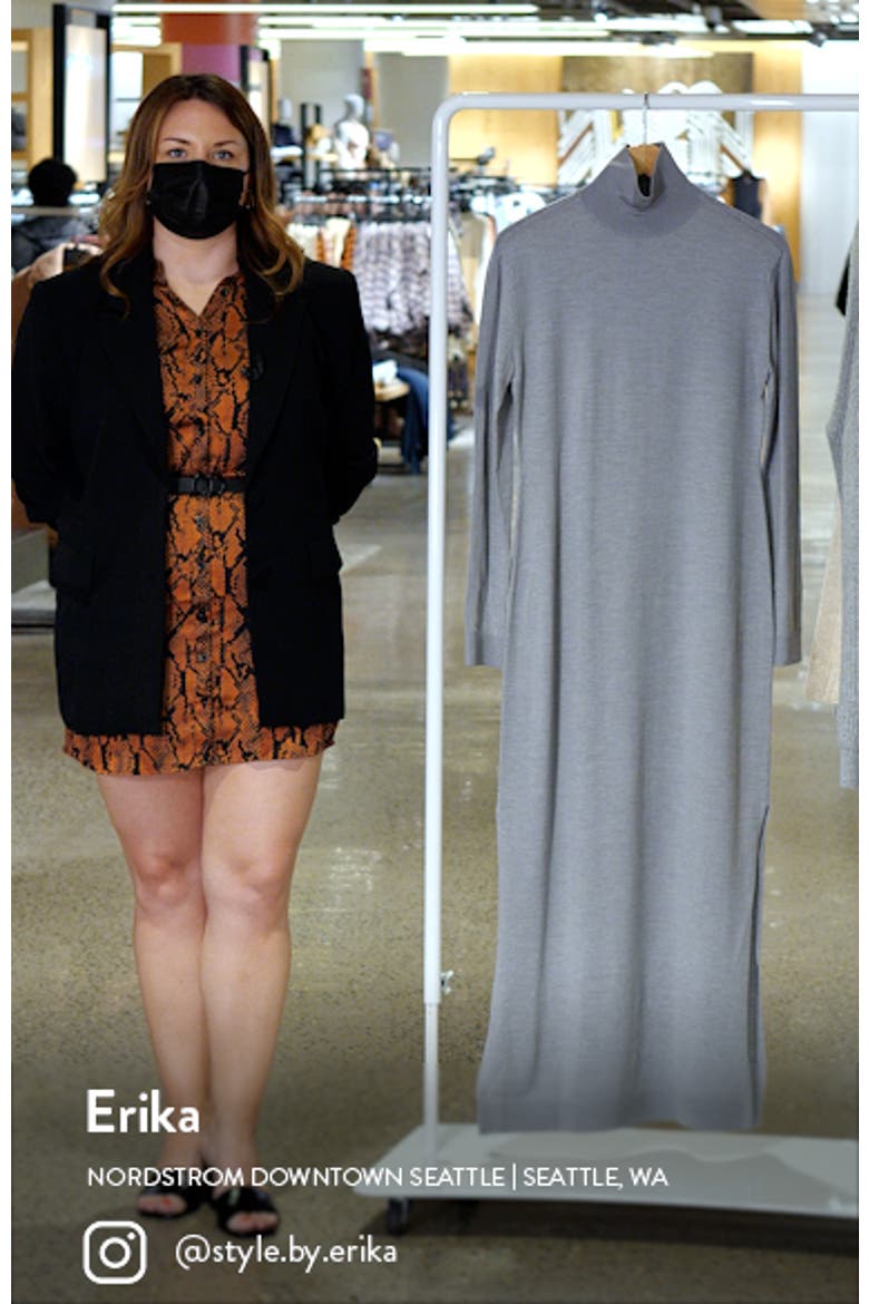 Affection Long Sleeve Merino Wool Jersey Sweater Dress video