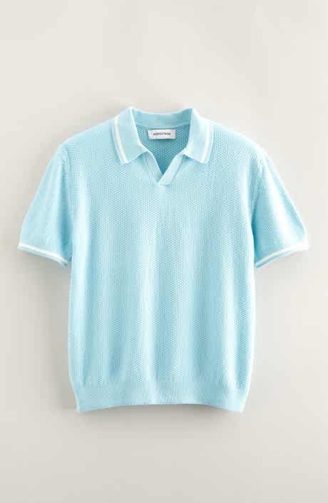 Nordstrom Kids' Textured Cotton Johnny Collar Polo Sweater