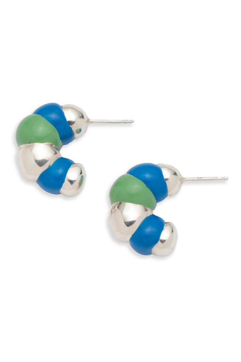 Bellmar Hoop Earrings, Alternate, color, SILVER/ BLUE