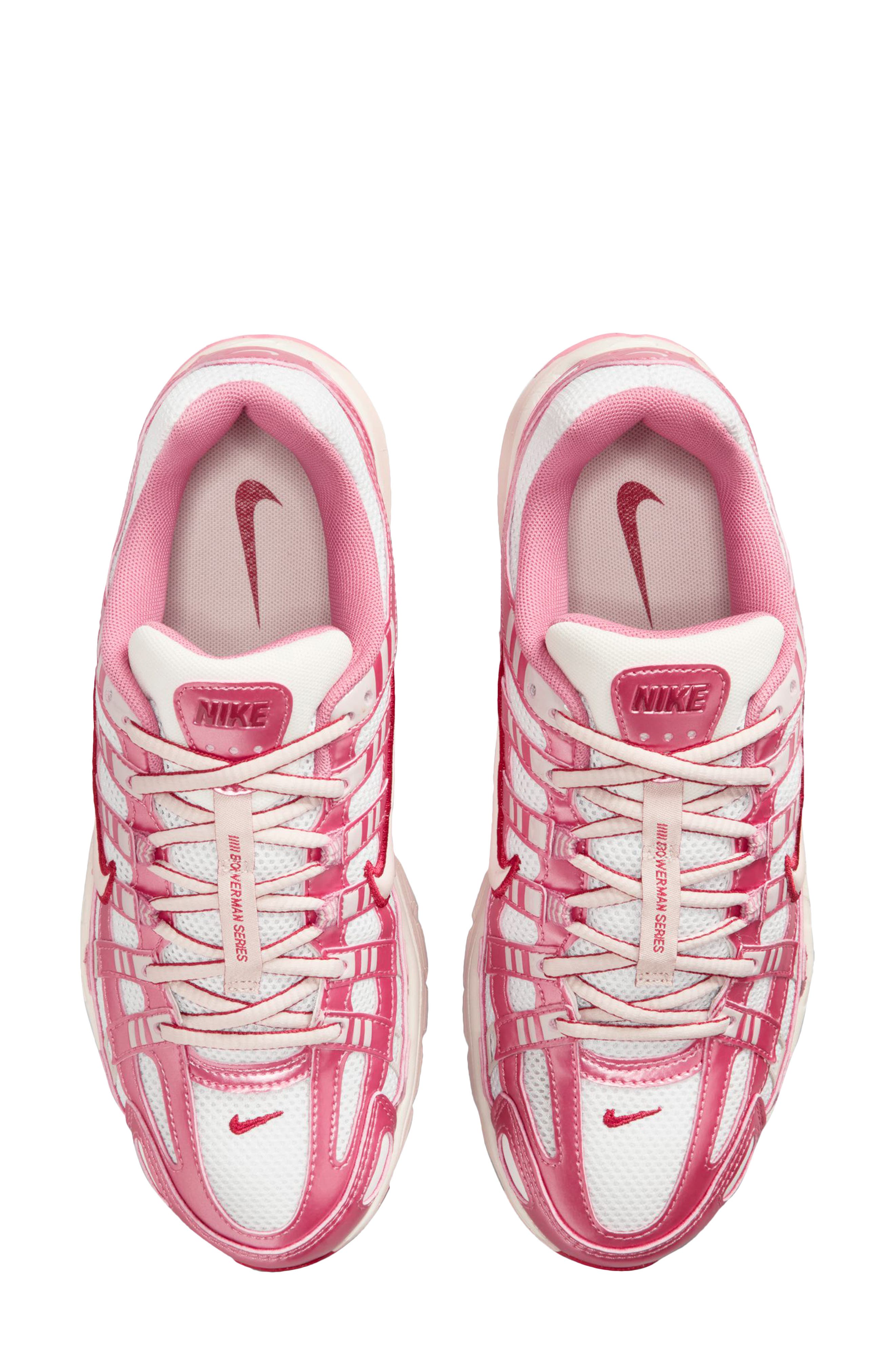 P-6000 Sneaker, Alternate, color, WHITE/ DUST/ PEONY/ CRIMSON