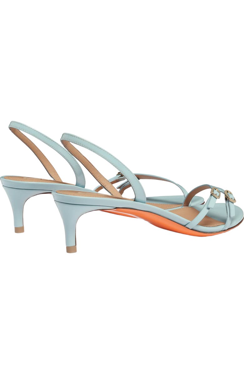 Santoni Women's patent leather mid-heel sandal, Alternate, color, Blue