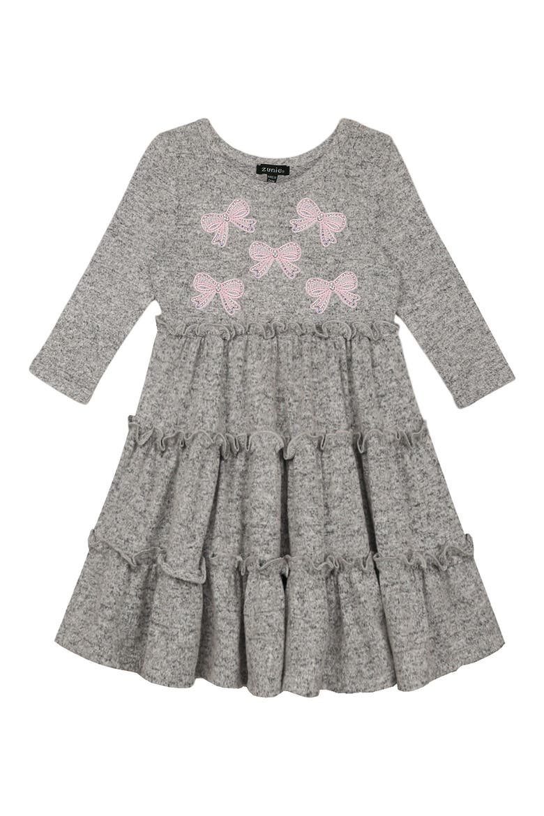 Kids' Hacci Long Sleeve Dress, Main, color, GREY/PINK