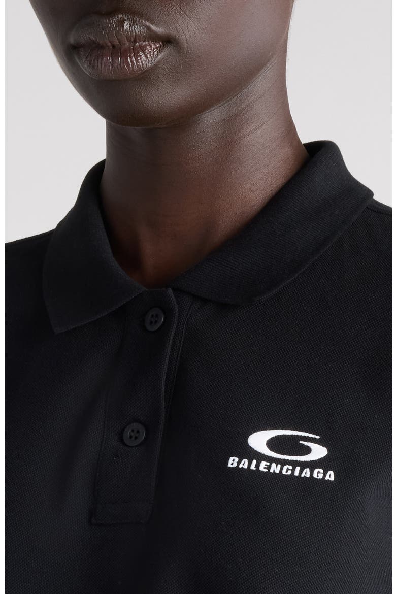 Logo Embroidered Cotton Piqué Polo, Alternate, color, 1070 BLACK/ WHITE
