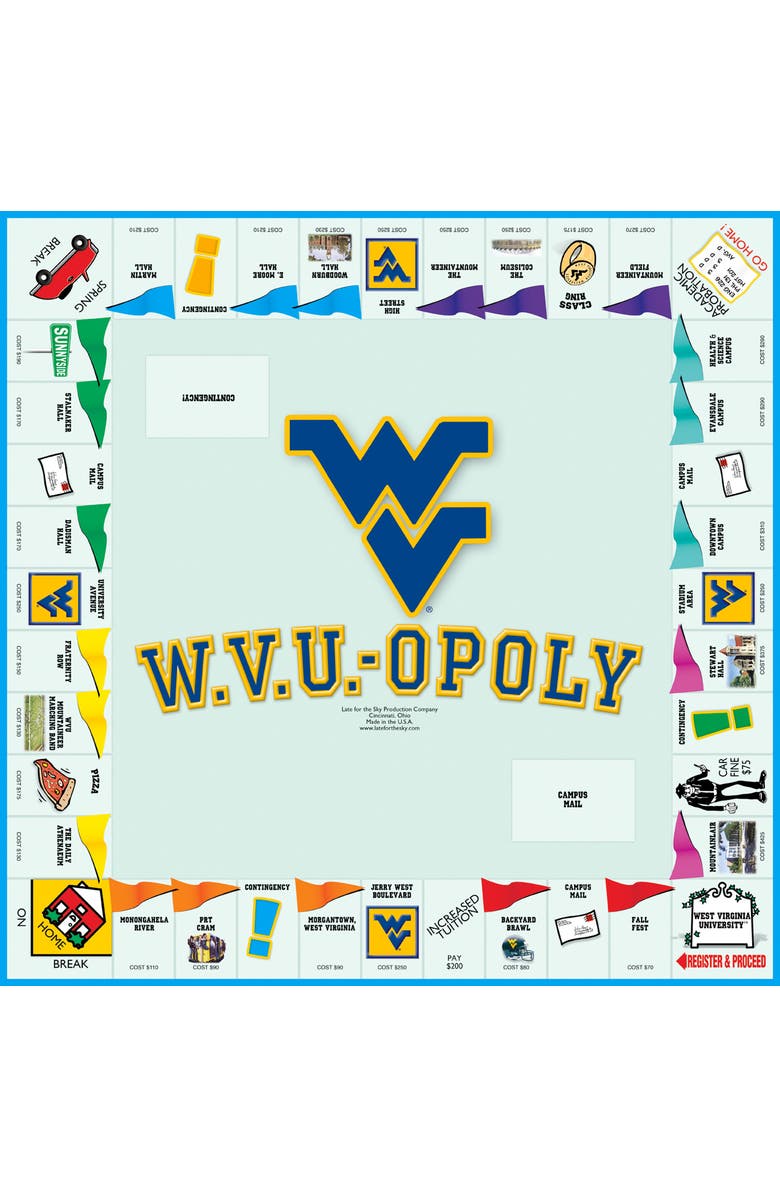 Late for the Sky West Virginia University Wvuopoly Monopoly Board Game, Alternate, color, Multicolored
