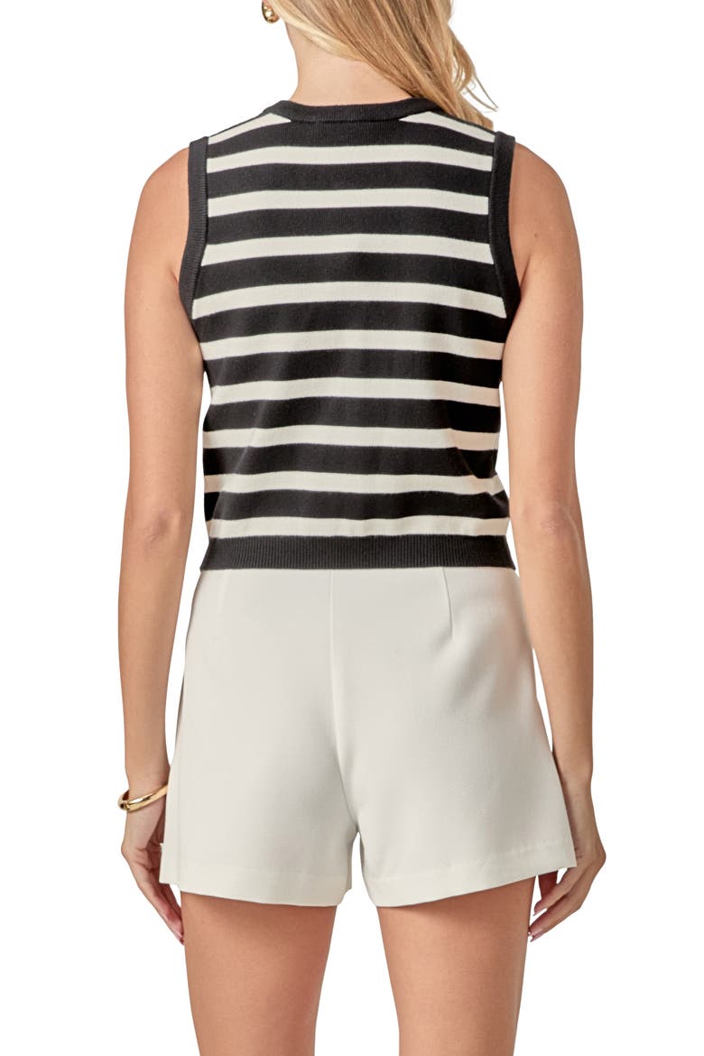 Knit Vest, Alternate, color, BLACK/ CREAM