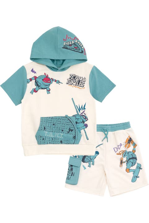 2-Piece Hooded Tee and Shorts Set