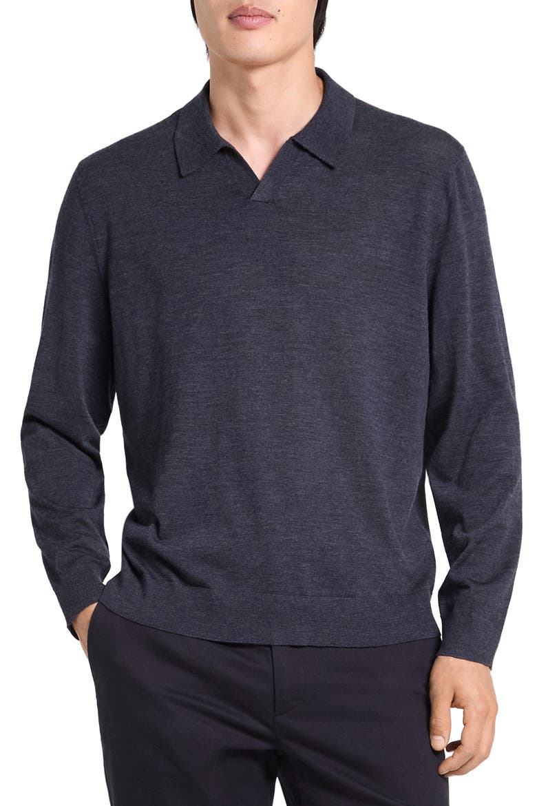 Merino Wool Johnny Collar Sweater, Main, color, NEW PESTLE MELANGE - 1JY