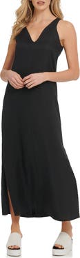 DKNY V-Neck Linen Maxi Dress