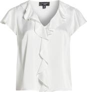 Tahari ASL Ruffle Satin Top