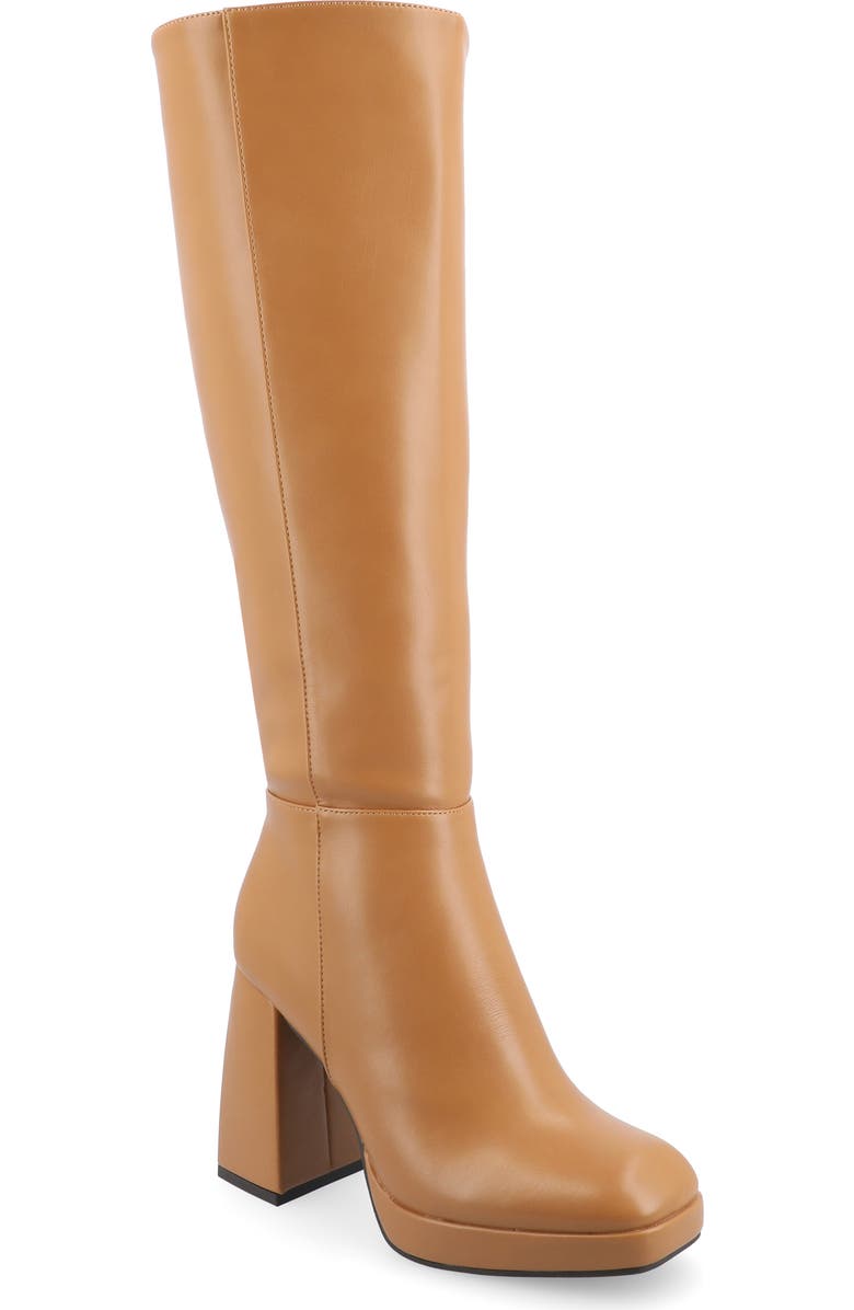 Journee Collection Mylah Block Heel Boot, Main, color, Tan