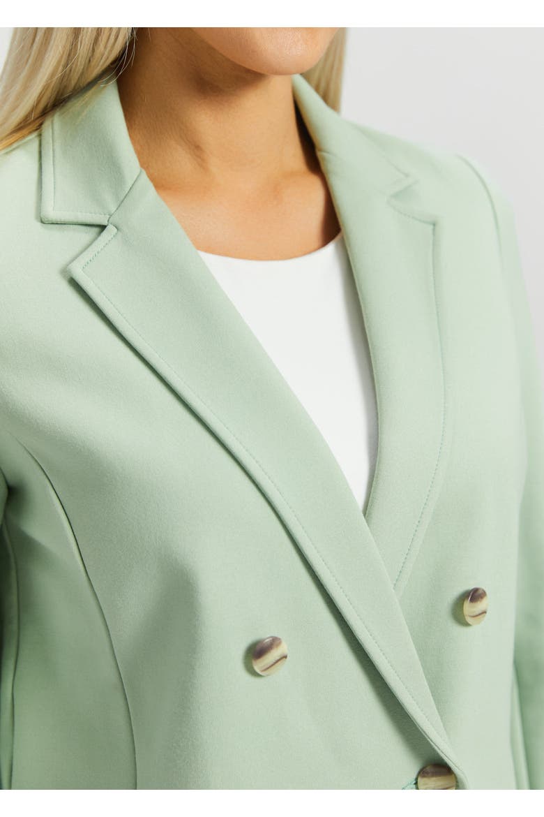 Double Breasted Blazer Stretch Ponte, Alternate, color, Muted Mint