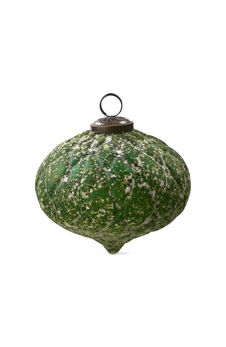 tag Antiqued Green Diamond Glass Ornament for Christmas Tree, Main, color, Green