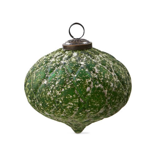 Tag Antiqued Green Diamond Glass Ornament For Christmas Tree In Green