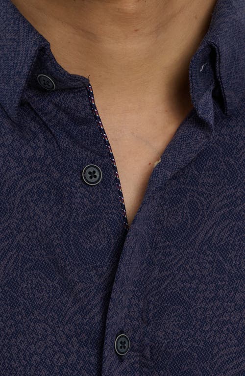 Robert Graham Kelvin Jacquard Floral Knit Button Down Shirt In Blue