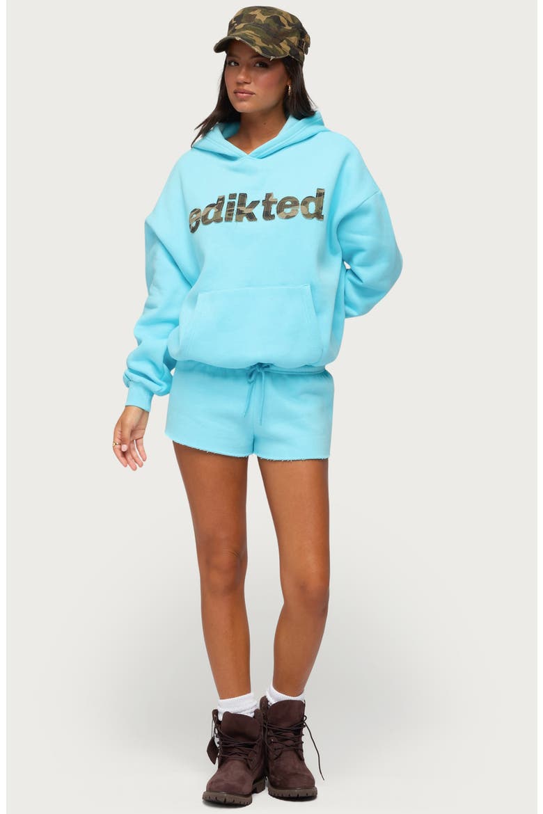 Cutie Cutoff Drawstring Shorts, Alternate, color, TURQUOISE